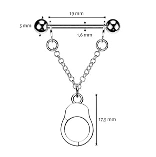 BR01014 Piercing do bradavky "pouta"