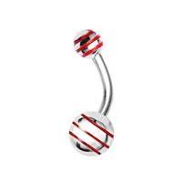 BS01037-B Piercing do pupíku - banánek s pruhy