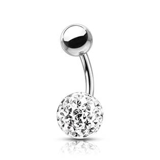BS1003C-06 Piercing do pupíku s kamínky Crystals From Swarovski® kulička 8mm