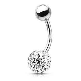 BS1003C-06 Piercing do pupíku s kamínky Crystals From Swarovski® kulička 8mm