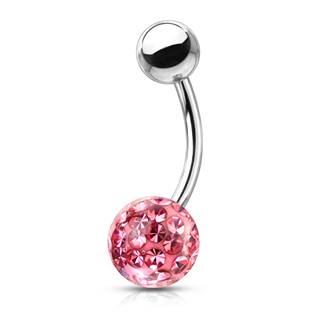 BS1003P-06 Piercing do pupíku s kamínky Crystals From Swarovski® kulička 8mm