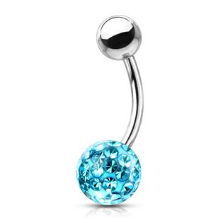 BS1003Q-10 Piercing do pupíku s kamínky Crystals From Swarovski® kulička 8mm