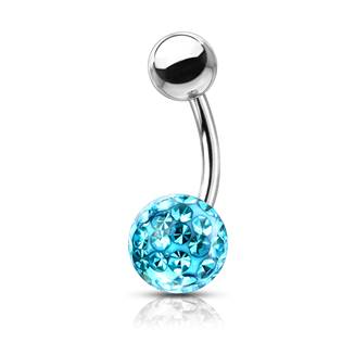 BS1003Q-10 Piercing do pupíku s kamínky Crystals From Swarovski® kulička 8mm
