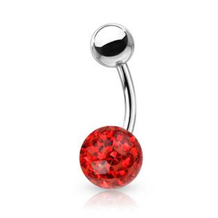 BS1003R-08 Piercing do pupíku s kamínky Crystals From Swarovski® kulička 8mm