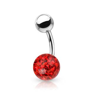 BS1003R-08 Piercing do pupíku s kamínky Crystals From Swarovski® kulička 8mm