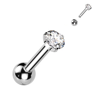 CP1012-4-C Cartilage piercing do ucha, čirý zirkon 4 mm