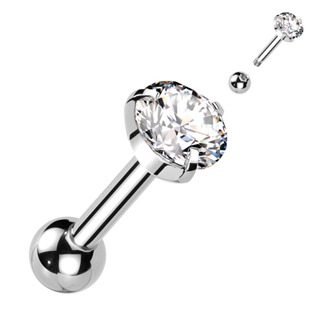 CP1012-5-C Cartilage piercing do ucha, čirý zirkon 5 mm