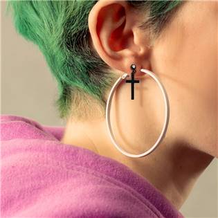 CP1069-ST Cartilage piercing do ucha s řetízkem, křížek