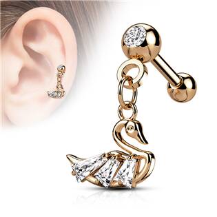 CP1084-GD Cartilage piercing do ucha - labuť
