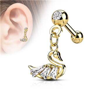 CP1084-GD Cartilage piercing do ucha - labuť