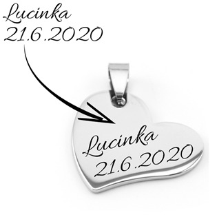 DR1163 Ocelový přívěšek srdíčko asymetrické