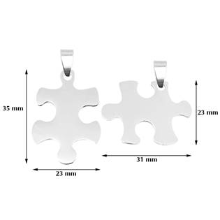 DR1294 Ocelový přívěšek - destička puzzle celé