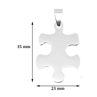 DR1294-L Ocelový přívěšek - destička puzzle levé