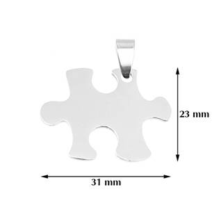 DR1312 Ocelový přívěšek - destička puzzle