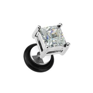 FP01018-K Falešný piercing - čtvercový kámen