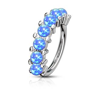 K01048-BL Piercing kruh s opály, 1,0 x 10 mm