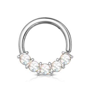 K01052-B Piercing kruh s kameny 1,0 x 10 mm