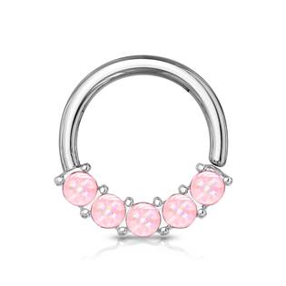 K01052-G Piercing kruh s kameny 1,0 x 10 mm