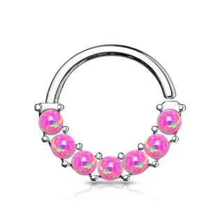 K01053-PK Piercing kruh s opály, 1,0 x 10 mm