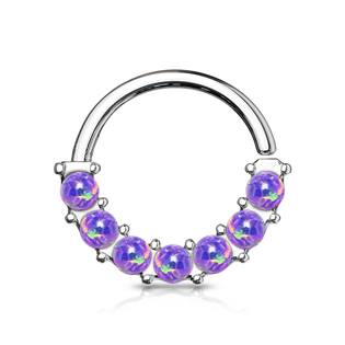K01053-WH Piercing kruh s opály, 1,0 x 10 mm