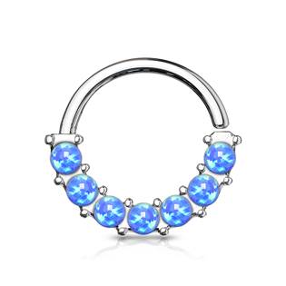 K01053-WH Piercing kruh s opály, 1,0 x 10 mm