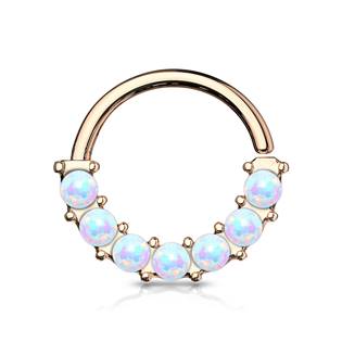 K01054-GD Piercing kruh s opály, 1,0 x 10 mm