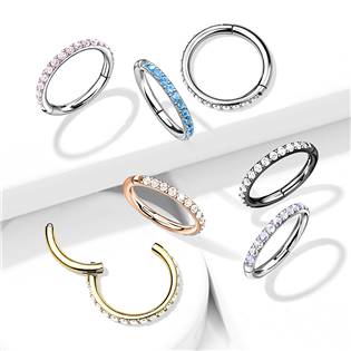 K1041-Q Piercing segment kruh s tyrkysovými kamínky