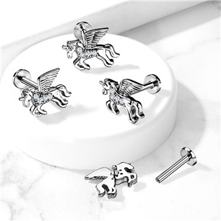 LB1045-1208 Piercing do brady / cartilage / tragus, jednorožec