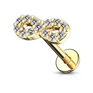 LB1083-1208-GDC Piercing do brady - ležatá osmička 1,2 x 8 mm