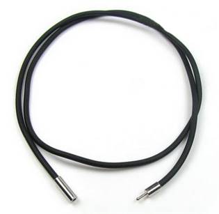 LR1116-030-40 Kaučuková šňůrka na krk černá tl. 3 mm