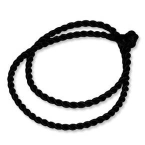 LR1134 Hedvábná kroucená šňůrka na krk černá, tl. 3 mm