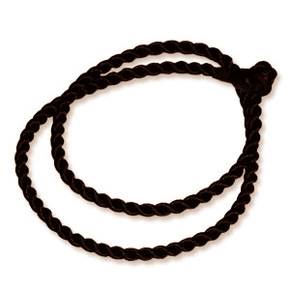LR1135 Hedvábná kroucená šňůrka na krk hnědá, tl. 3 mm