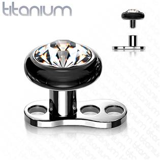 MD028K-04 Kompletní microdermal piercing 1,2 mm -  kamínek 4 mm