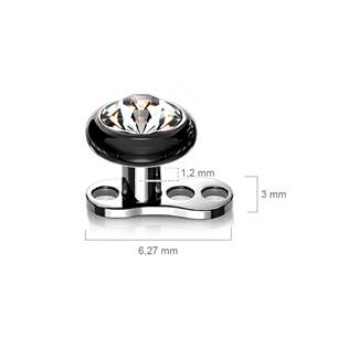 MD028K-04 Kompletní microdermal piercing 1,2 mm -  kamínek 4 mm