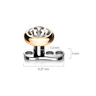 MD028RD-04 Kompletní microdermal piercing 1,2 mm - kamínek 4 mm