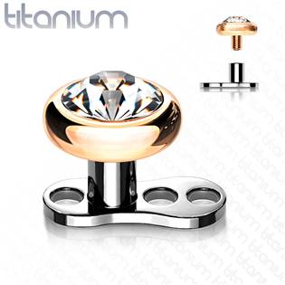 MD028RD-04 Kompletní microdermal piercing 1,2 mm - kamínek 4 mm