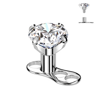 MD030C-04 Kompletní microdermal piercing 1,2 mm - čirý zirkon