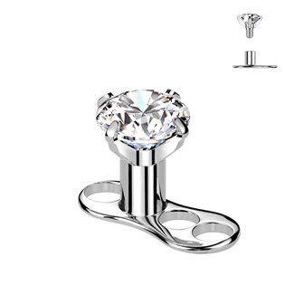 MD030C-05 Kompletní microdermal piercing 1,2 mm - čirý zirkon