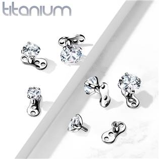 MD030C-05 Kompletní microdermal piercing 1,2 mm - čirý zirkon