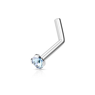 N01152-R Zahnutý piercing do nosu 2mm zirkon