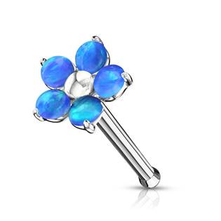 N0127-A Piercing do nosu - kytička s opály