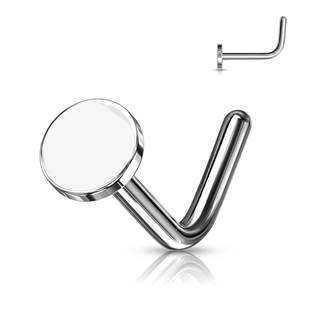N0149-ST Zahnutý piercing do nosu placka