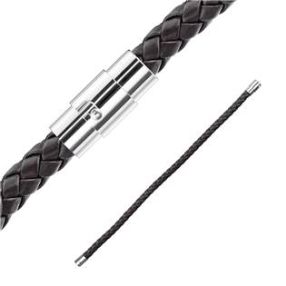 NR1218-21 Náramek proplétaný tmavě hnědý, délka 21,5 cm