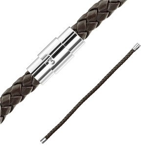 NR1219-21 Náramek proplétaný tmavě hnědý, délka 21,5 cm