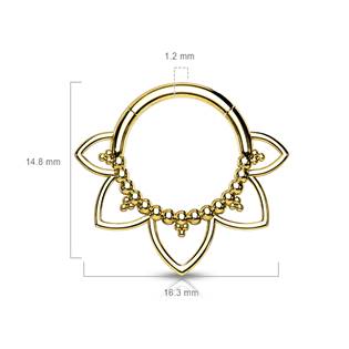 NS0033-GD Zlacený ocelový piercing do nosu - septum