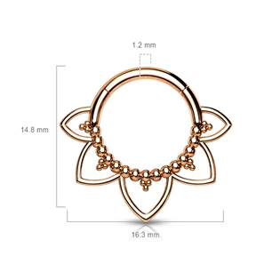 NS0033-RD Zlacený ocelový piercing do nosu - septum