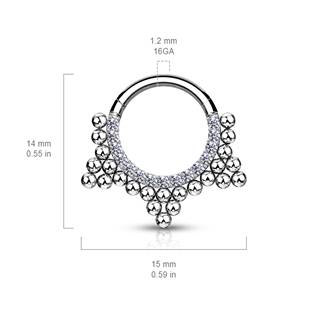 NS0035-ST Ocelový piercing do nosu - septum