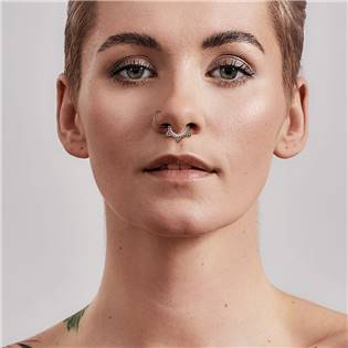 NS0035-ST Ocelový piercing do nosu - septum