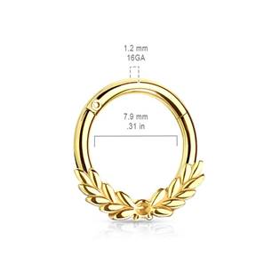 NS0040-GD Zlacený ocelový piercing do nosu - tragus / helix / septum