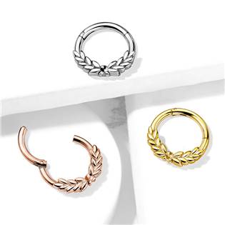 NS0040-RD Zlacený ocelový piercing do nosu - tragus / helix / septum